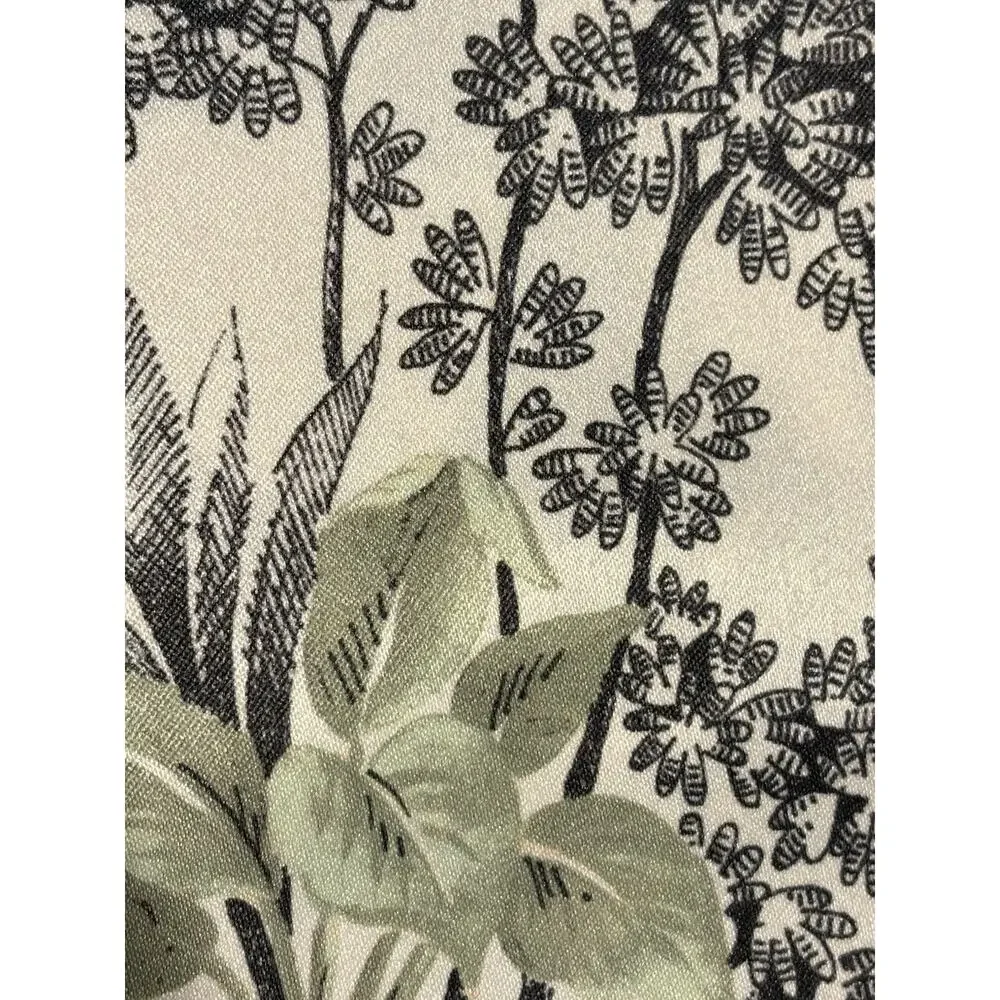 Anatara Tiger Jungle Birds Window Curtains Panels Drapes 84” Slight Satin Finish